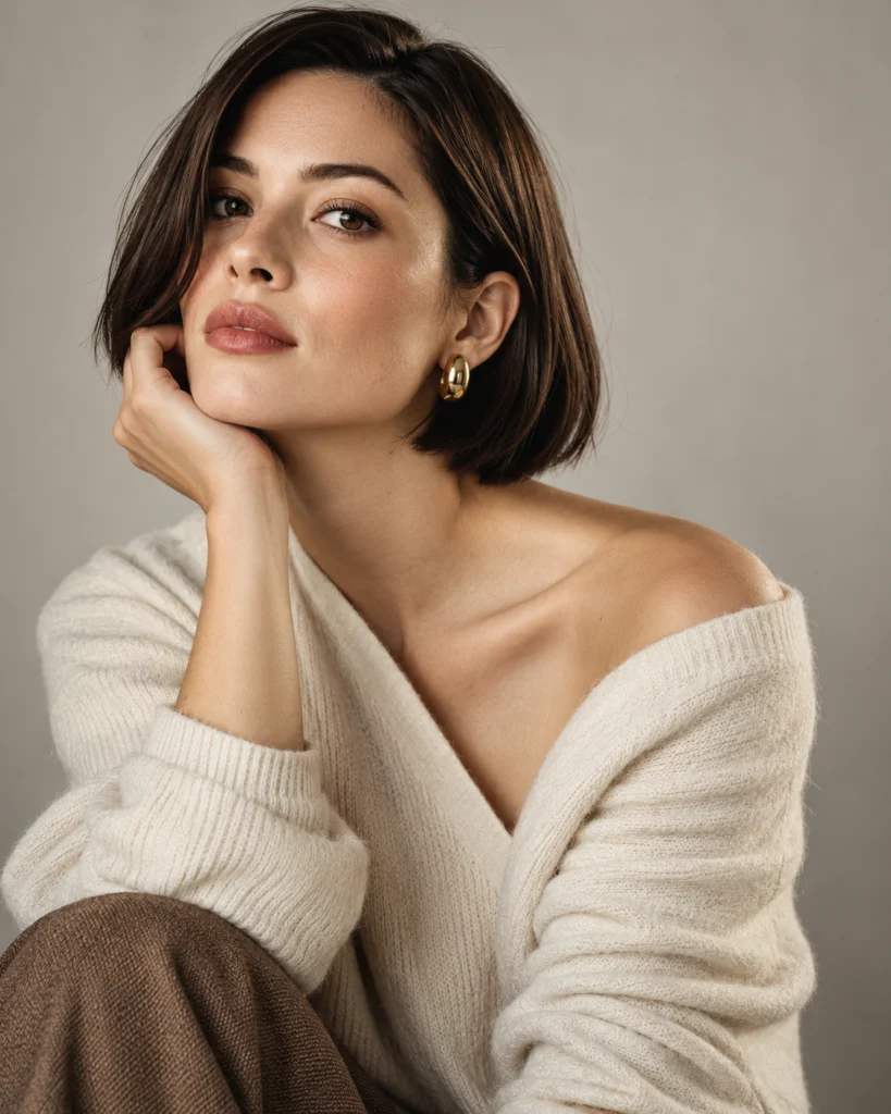 Woman with a polished modern bob haircut